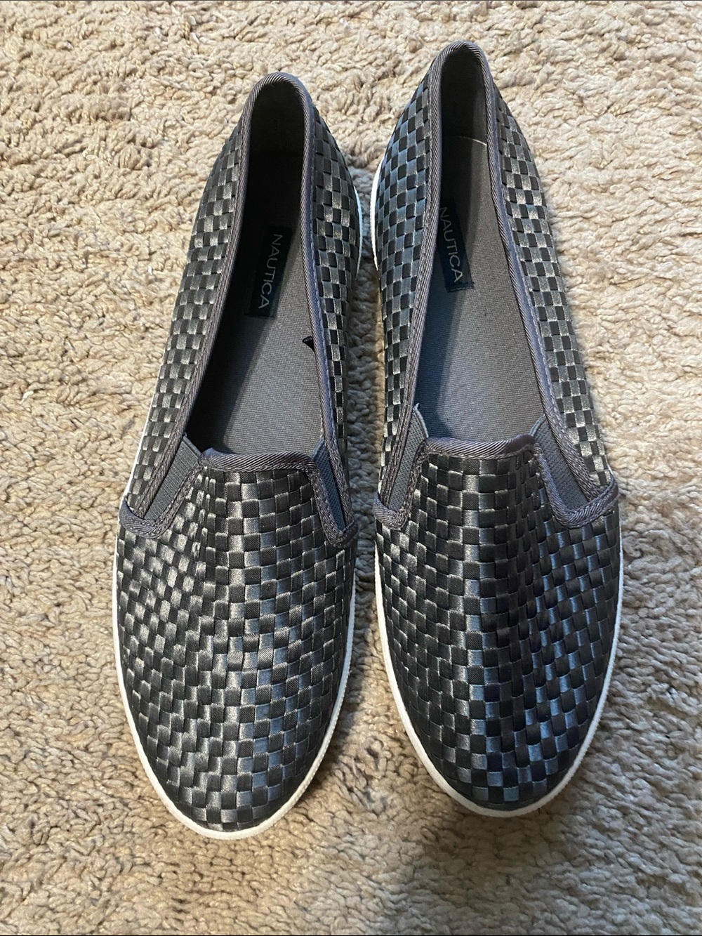 Nautica Black Woven Slip-On Casual Shoes.Size 9.5 Women